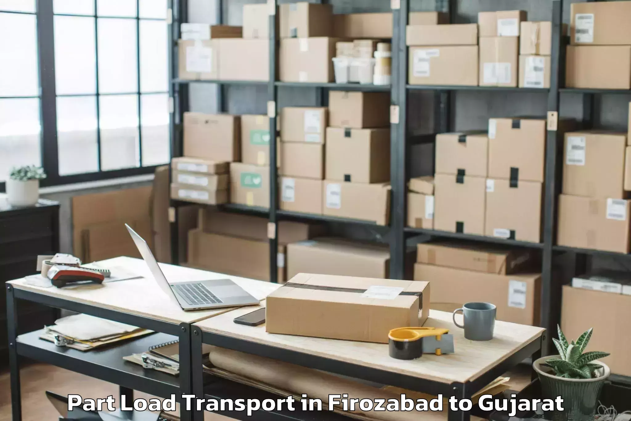 Reliable Firozabad to Una Gir Somnath Part Load Transport